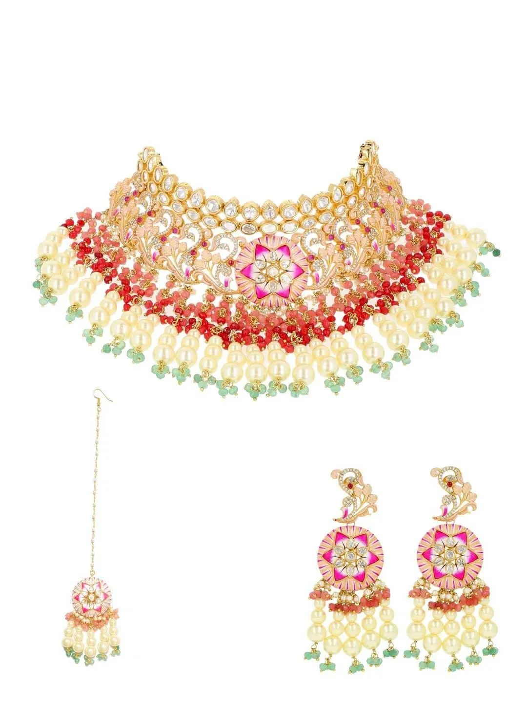 Maharani Enamel Pendant Necklace