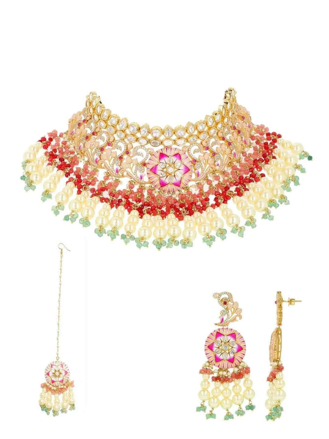 Maharani Enamel Pendant Necklace