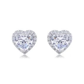 Maria 11mm Heart Halo Stud Earrings | 1.2ct