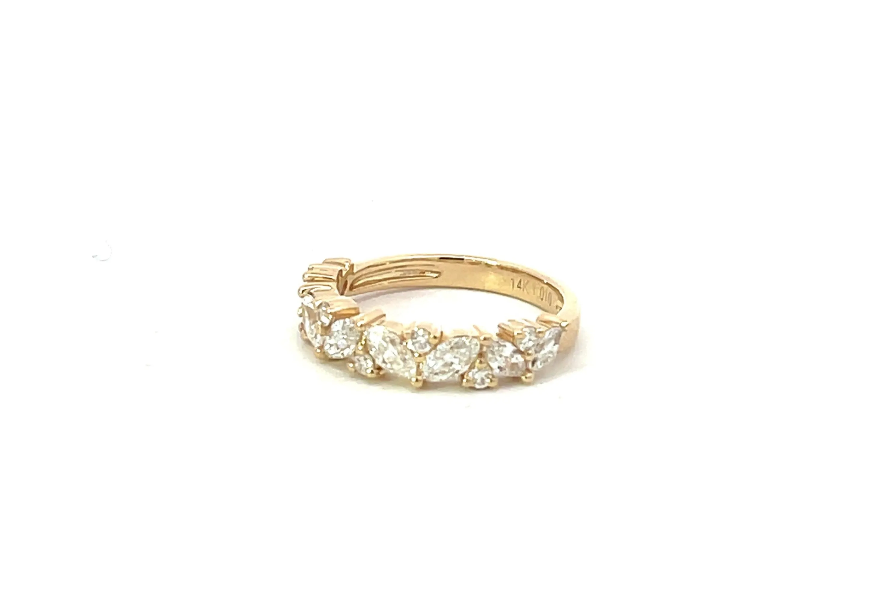 Marquise and Round Diamond Wedding Band Ring