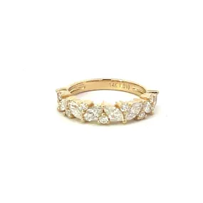 Marquise and Round Diamond Wedding Band Ring