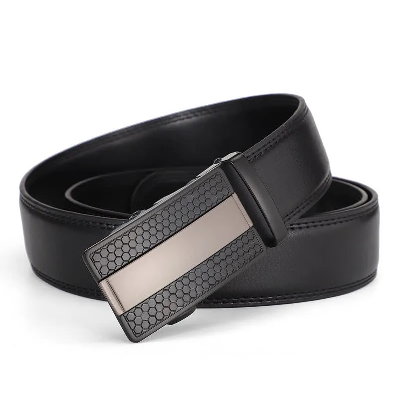 Men's Classy Sliding Buckle Ratchet Leather Belt