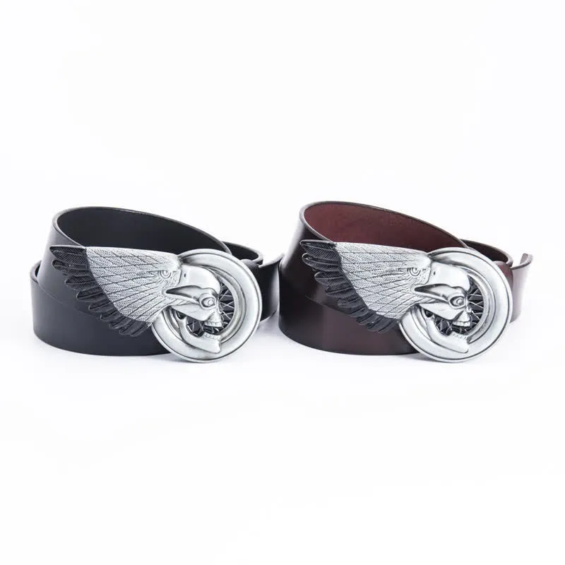 Men's Gothic Eagle Skull Leather Belt