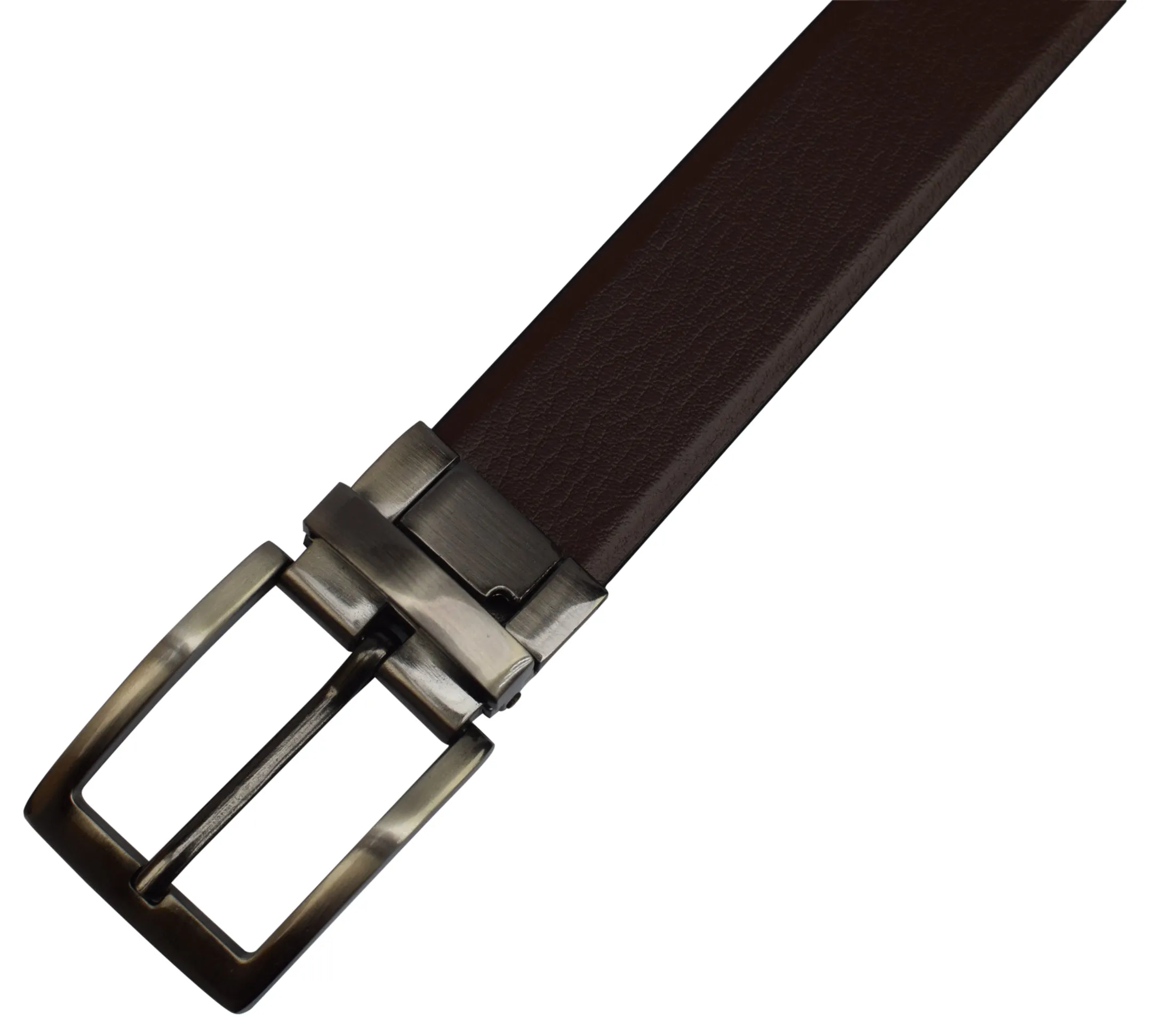 Men's Leather Reversible Belt 1.25" For Mens Casual Golf Dress,One Belt Reverse For 2 Sides Black/Brown