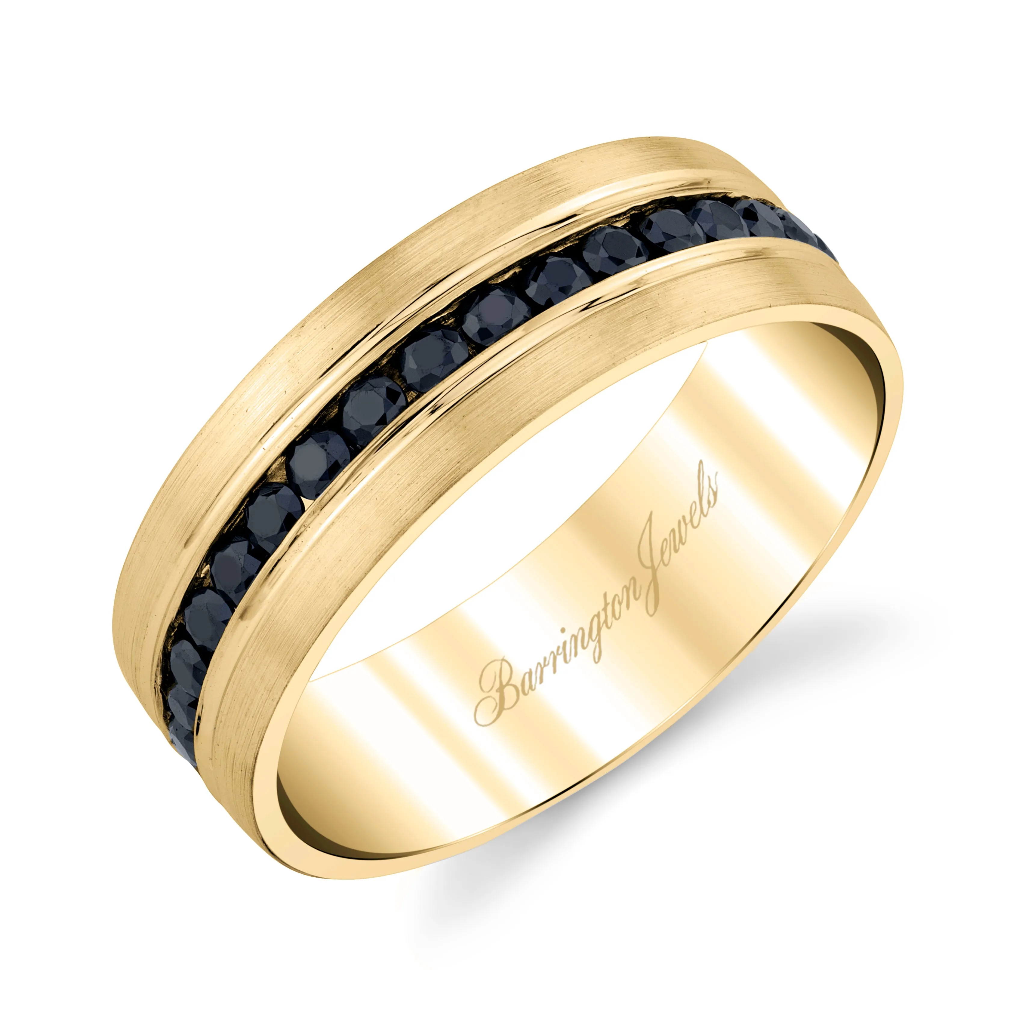 Men's Wedding Black Diamond Band