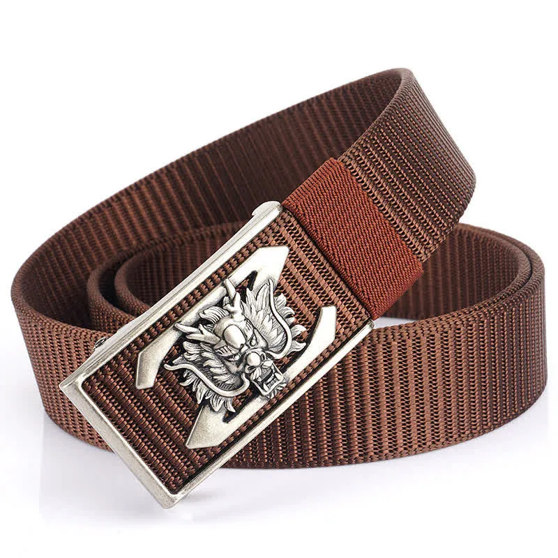 Men's Z Letter Mighty Dragon Nylon Belt