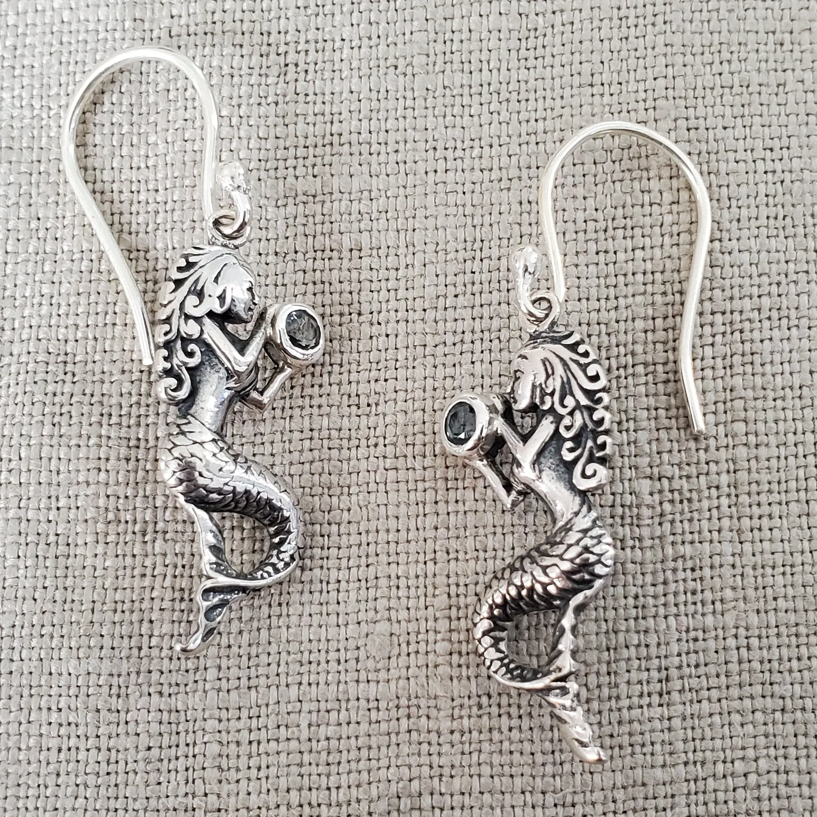 Mermaid .925 Sterling Silver Earrings from Bali