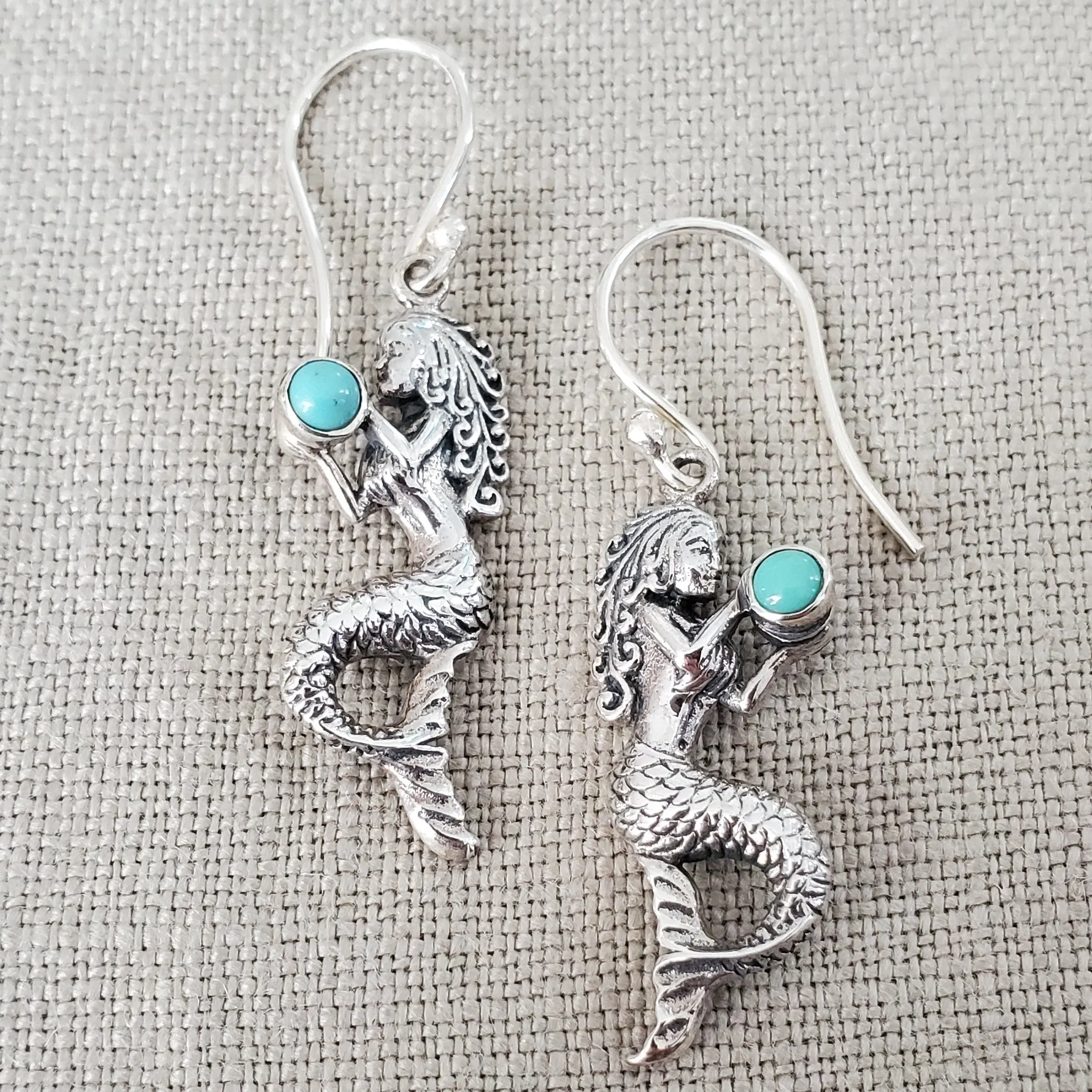 Mermaid .925 Sterling Silver Earrings from Bali