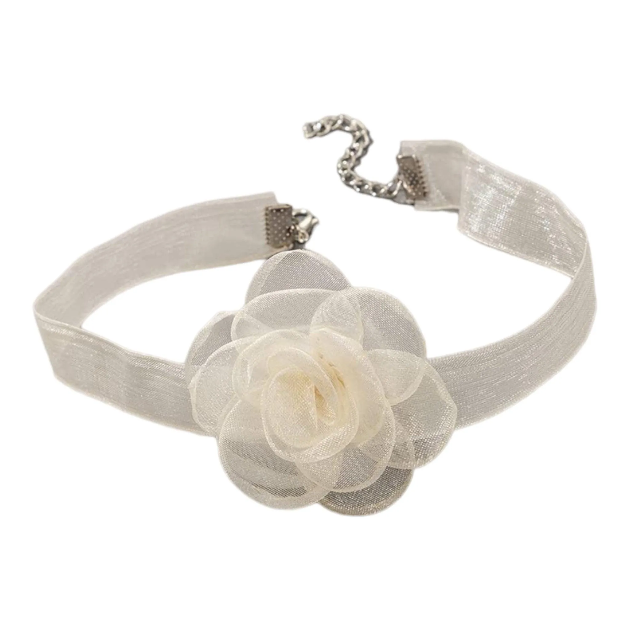 Mesh Flower Choker Necklace