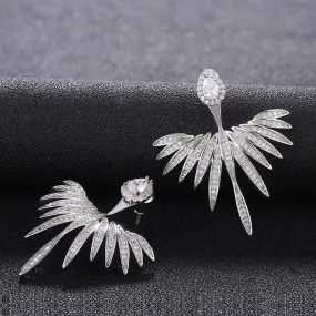 MOONSO  "Wings of Angels" Sterling Silver & Cubic Zirconia Dangle Earrings