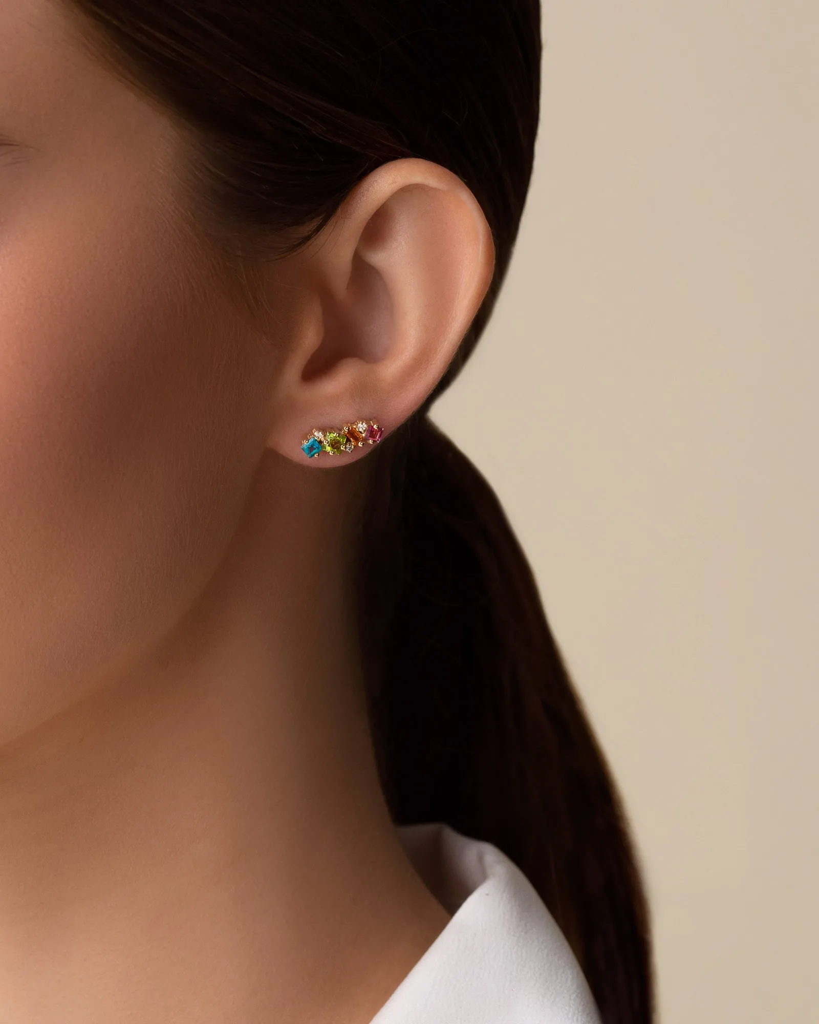 Nadima Rainbow Bar Studs