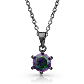 Northern Lights Solitaire Mystic Topaz Necklace