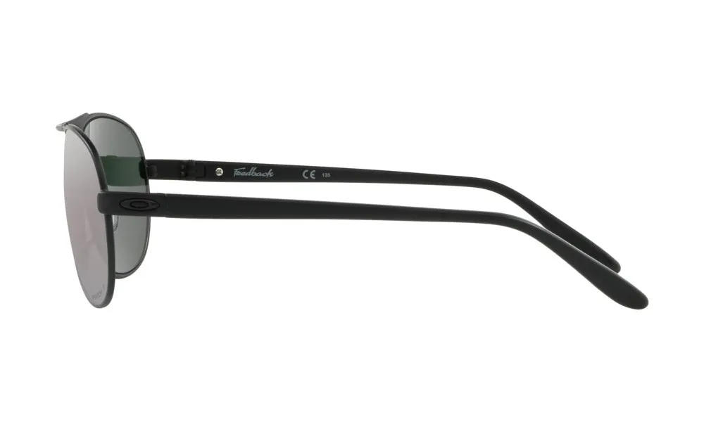 Oakley Womens Feedback Matte Black Frame - Prizm Black Lens -  Polarized Sunglasses