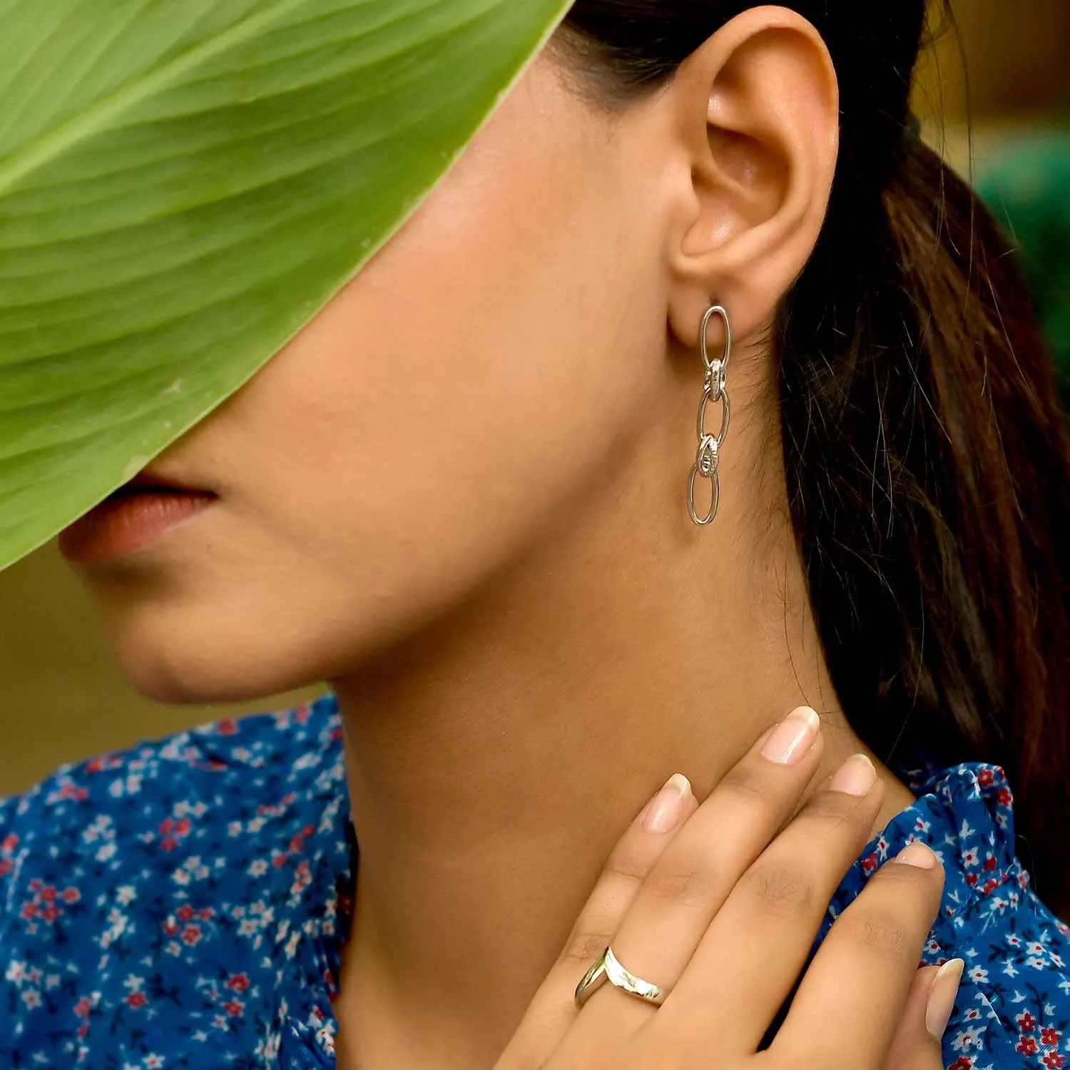 Ocean Double Link Drop Earrings