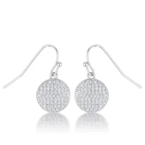 Olva CZ Disk Drop Earrings | 0.6ct