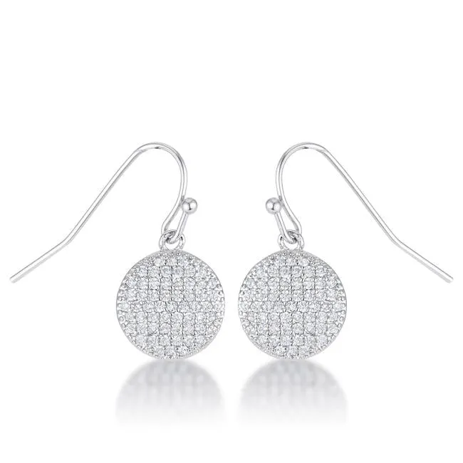 Olva CZ Disk Drop Earrings | 0.6ct