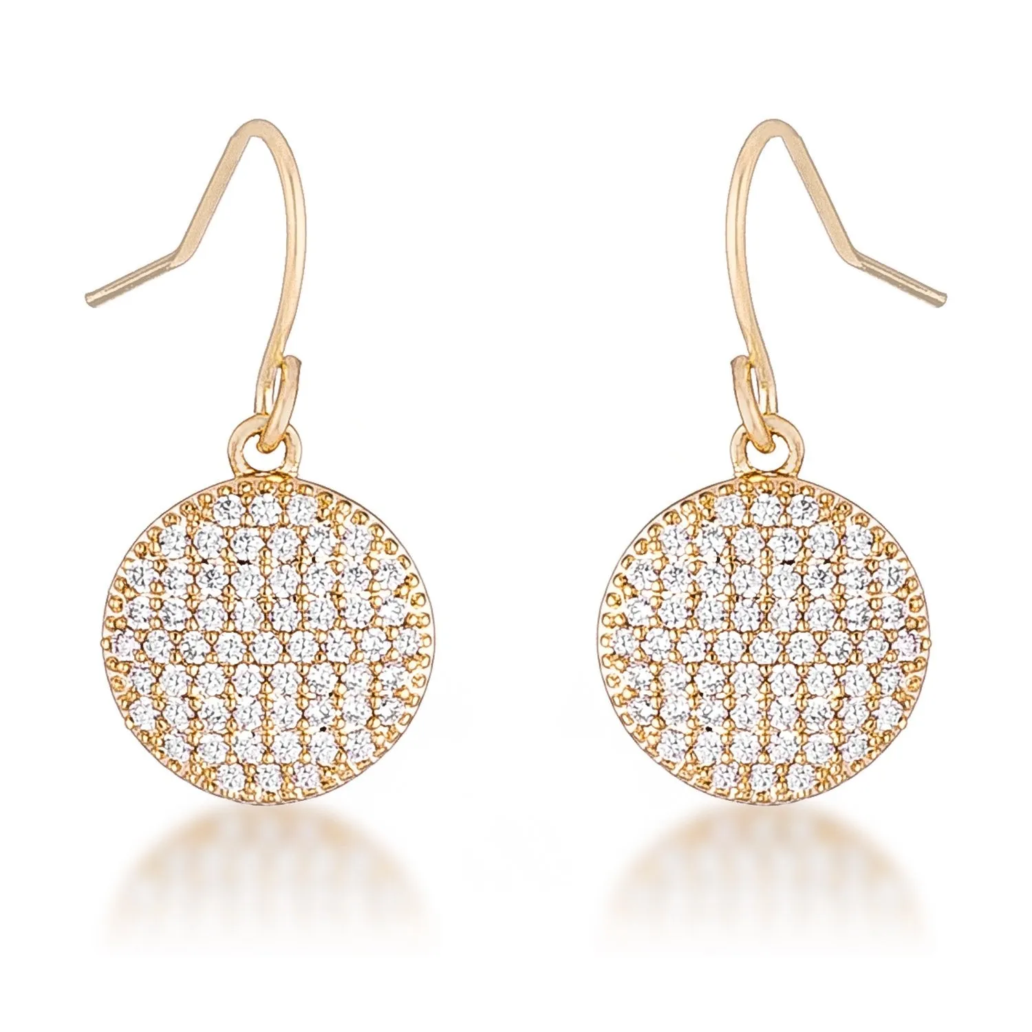 Olva CZ Disk Gold Earrings | 0.6ct