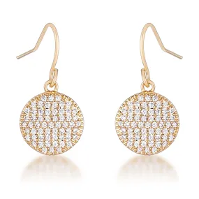 Olva CZ Disk Gold Earrings | 0.6ct