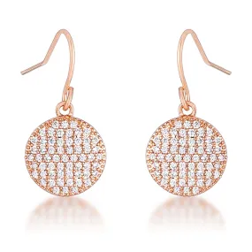 Olva CZ Disk Rose Gold Earrings | 0.6ct