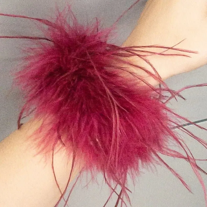 Ostrich Feather Bracelet with Vintage Peace Pattern