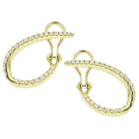 Oval Hoop Diamond Earrings