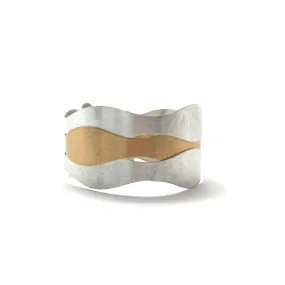 Overlapping Wave Bracelet - Silver/Gold