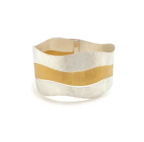 Parallel Wave Bracelet  Silver and Gold