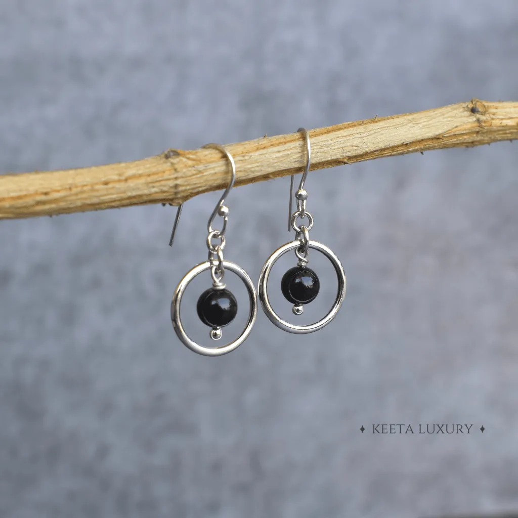 Peaceful- Black Onyx Earrings