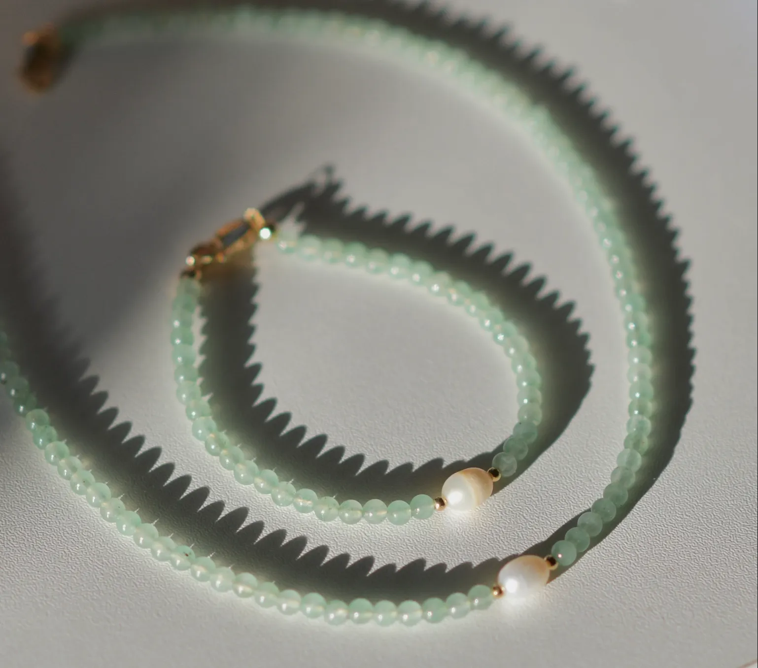 Pearl Accent Dainty Gemstone Beaded Necklace