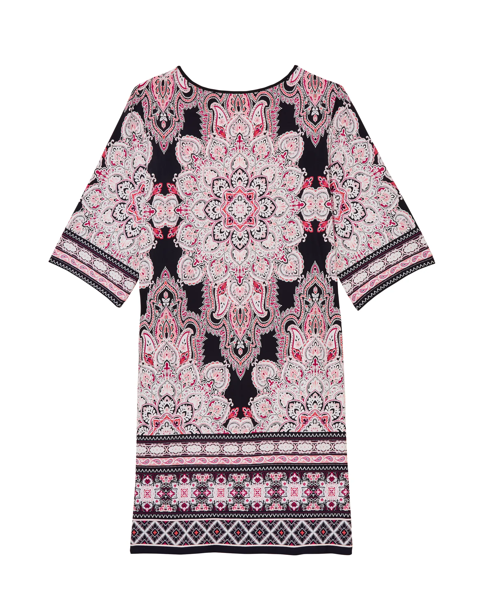 Pelham Lattice Detail Dress | Black / Pink