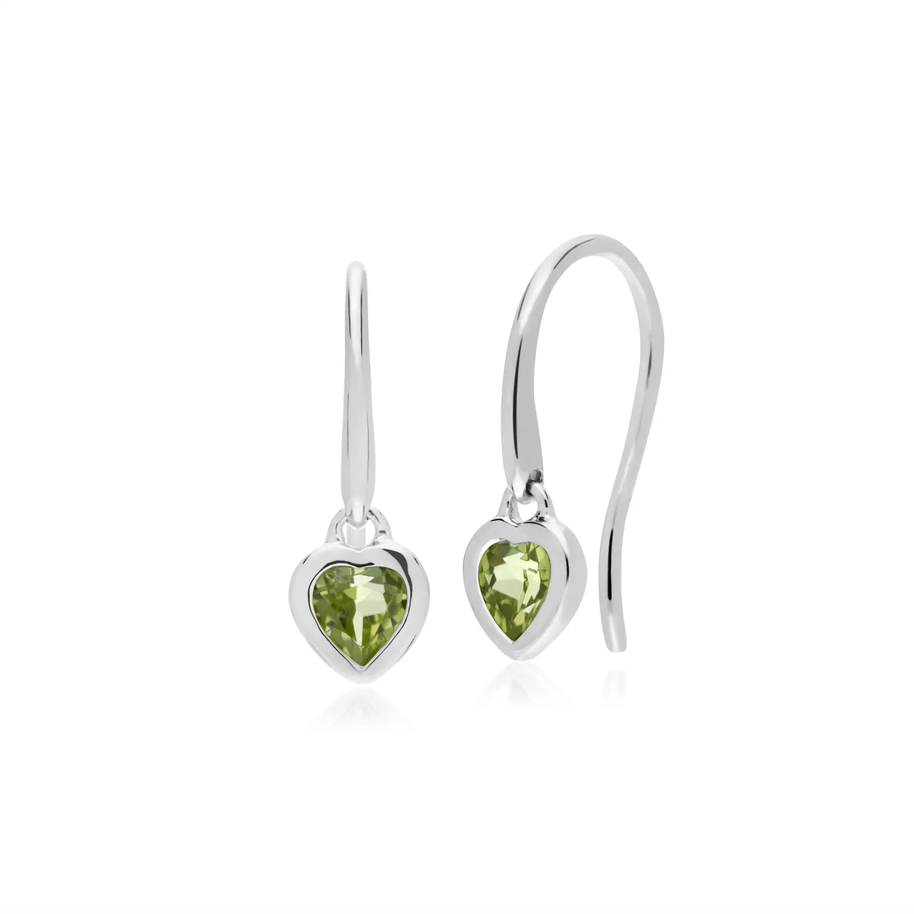 Peridot Herz Tropfen Ohrringe in Sterling Silber