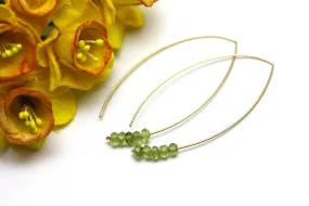 Peridot Marquise Earrings in Gold