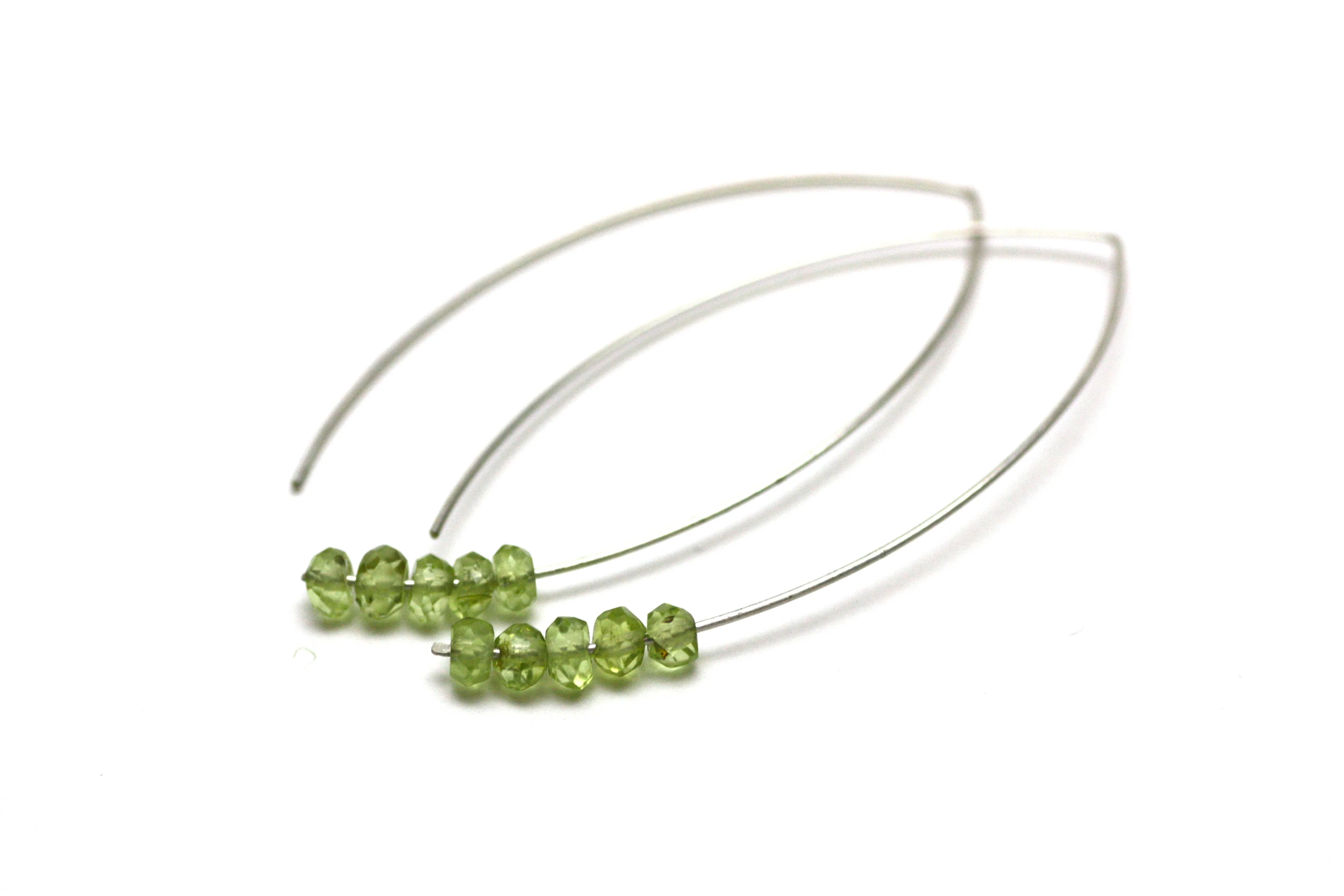 Peridot Marquise Earrings in Silver