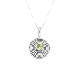 Peridot Necklace - Round Green Pendant - Real Peridot Necklace