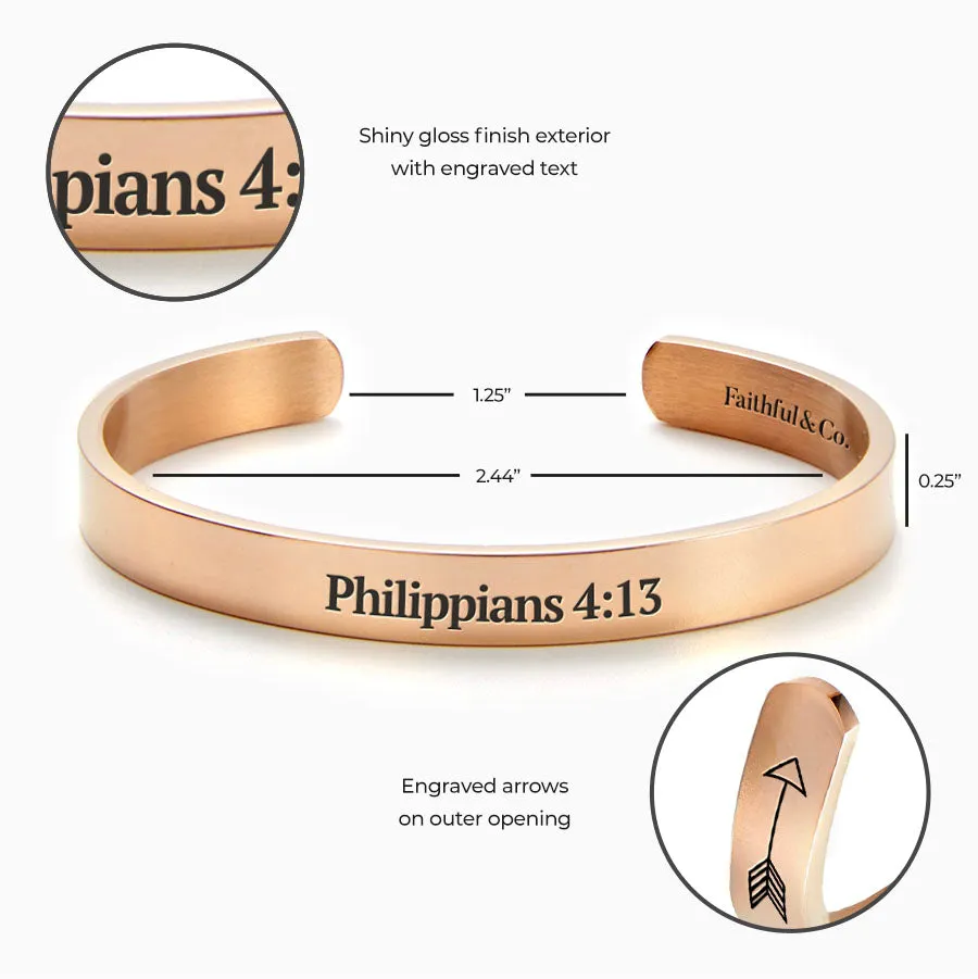 Philippians 4:13 Cuff Bracelet