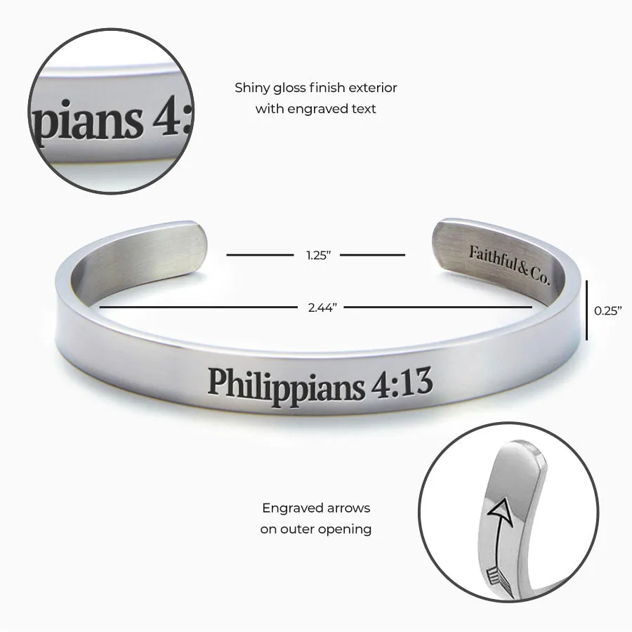 Philippians 4:13 Cuff Bracelet