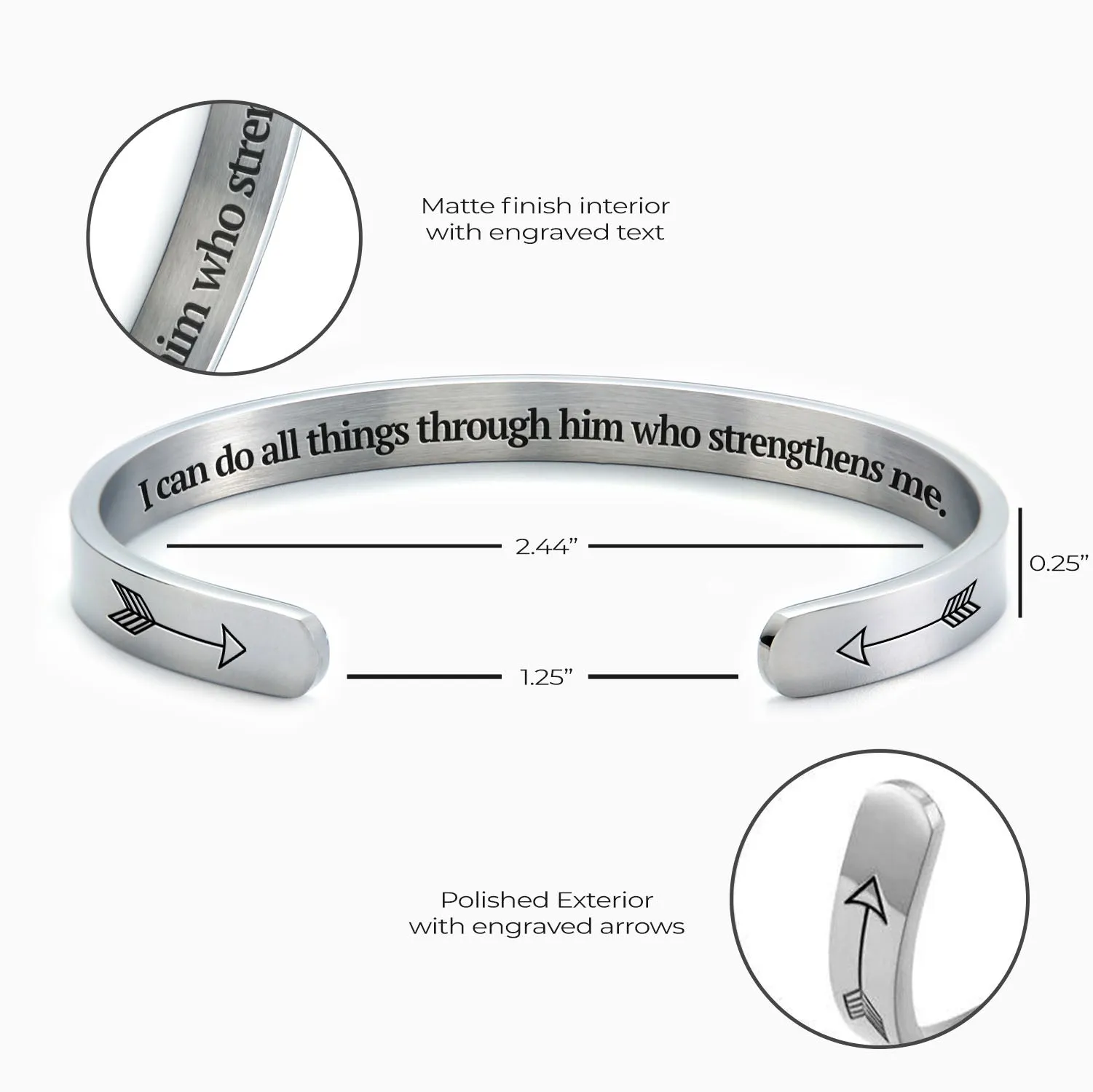 Philippians 4:13 Cuff Bracelet