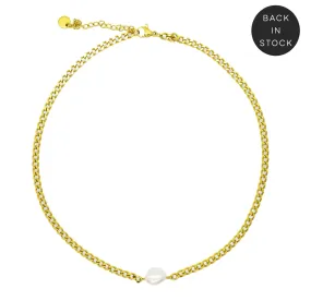 PIERRE PEARL CHAIN CHOKER NECKLACE