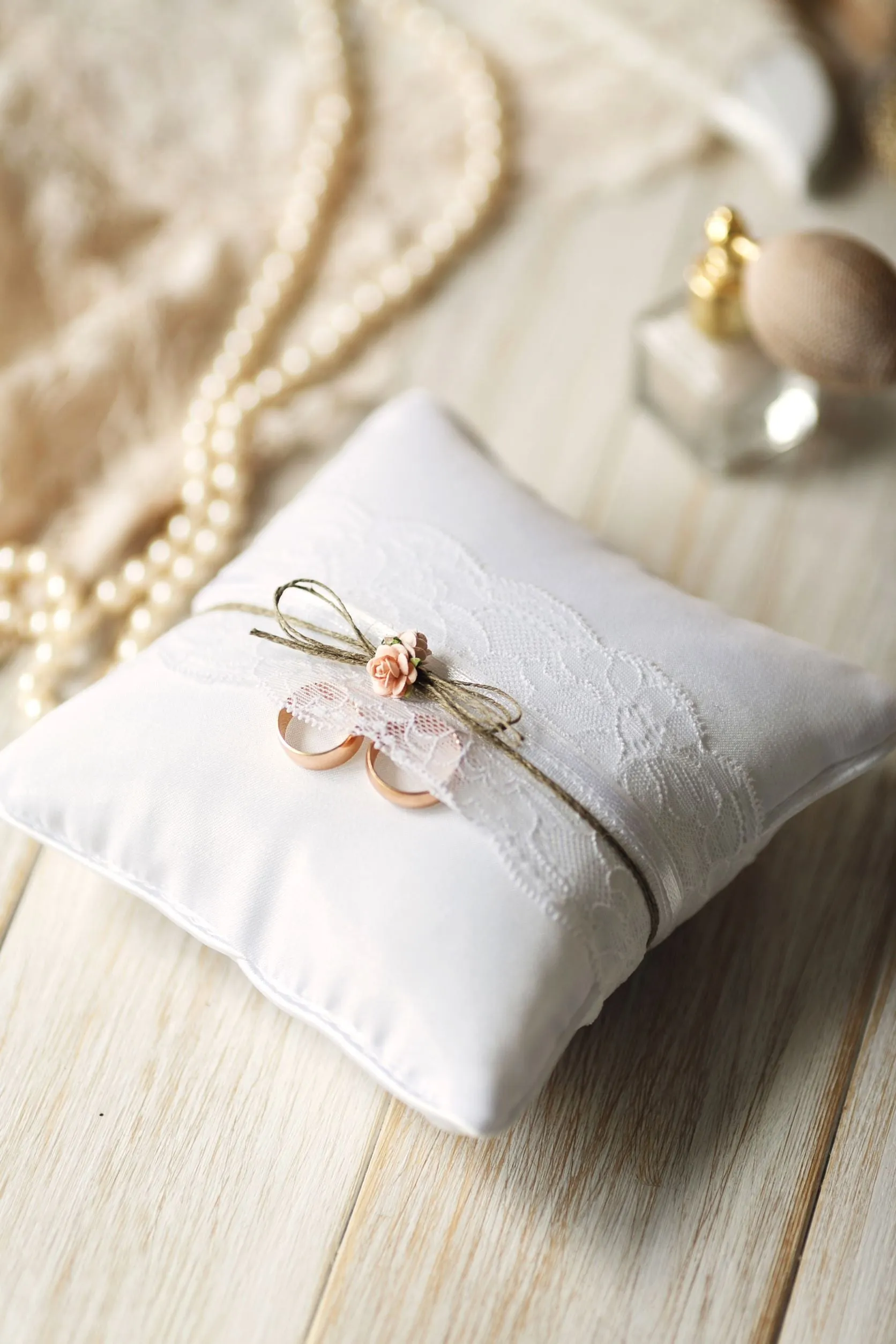 Pink Roses Ring Bearer Pillow