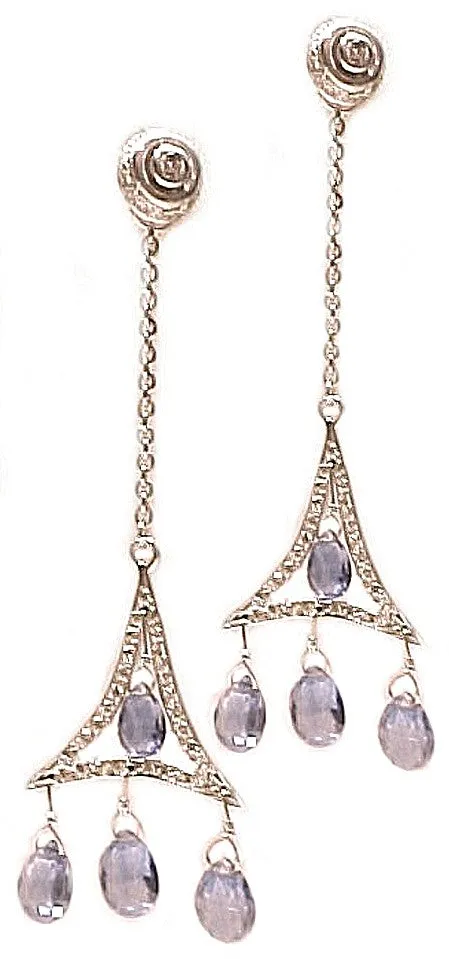 'Pink Tourmaline Briolette Chandelier'