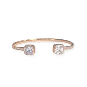 Princess Bezel Sparkle Cuff Bracelet