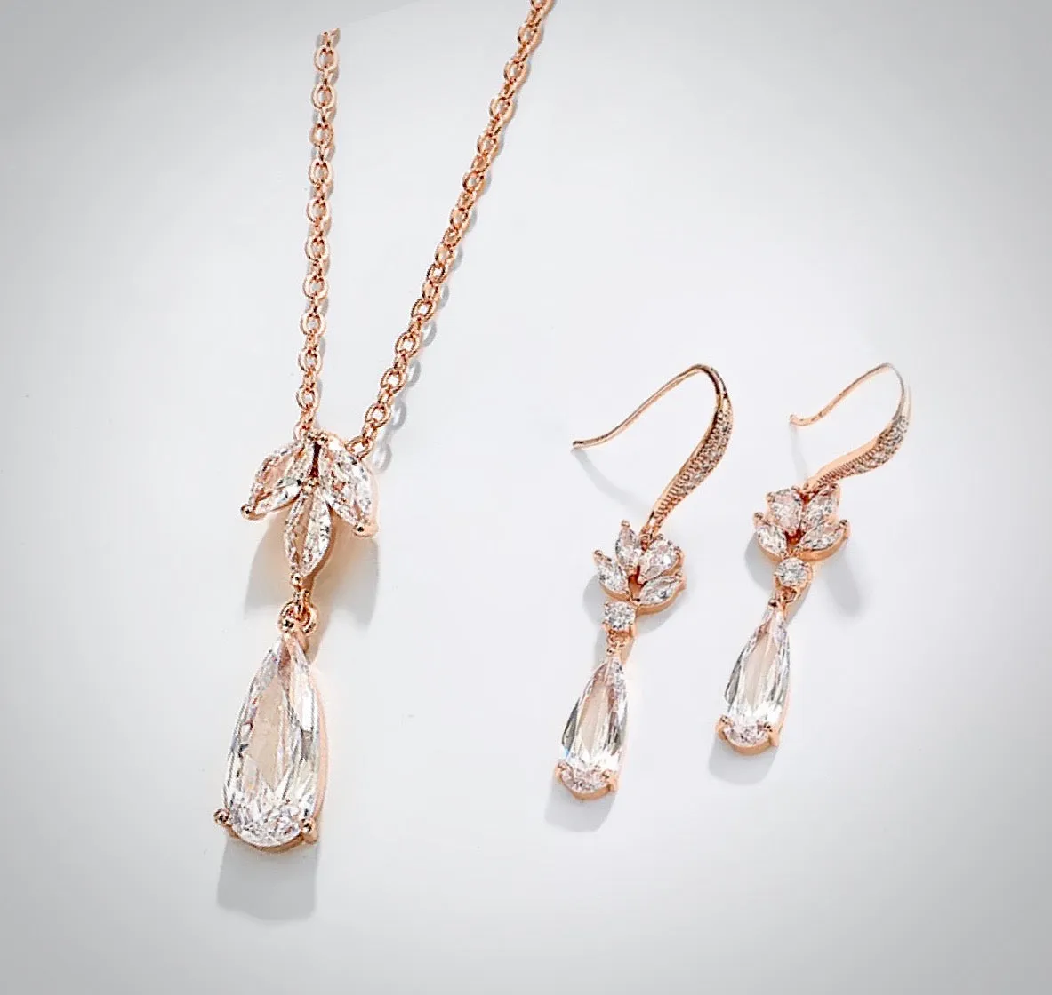 "Solange" - Cubic Zirconia Bridal Earrings - Available in Silver, Rose Gold and Yellow Gold