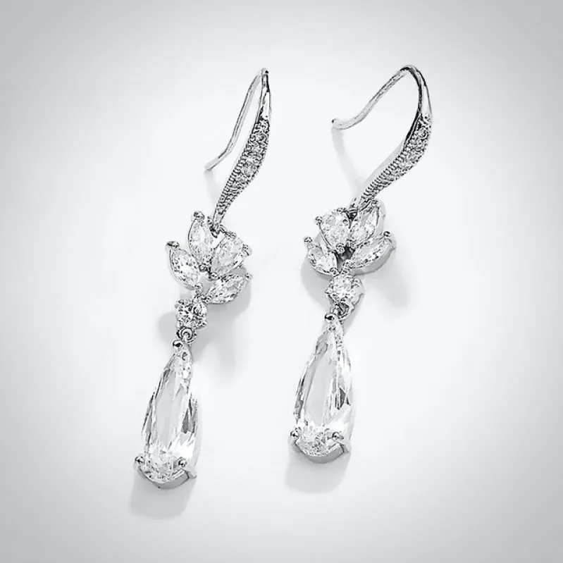 "Solange" - Cubic Zirconia Bridal Earrings - Available in Silver, Rose Gold and Yellow Gold