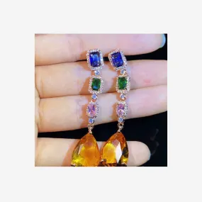 RAINBOW CRYSTAL DROP EARRINGS