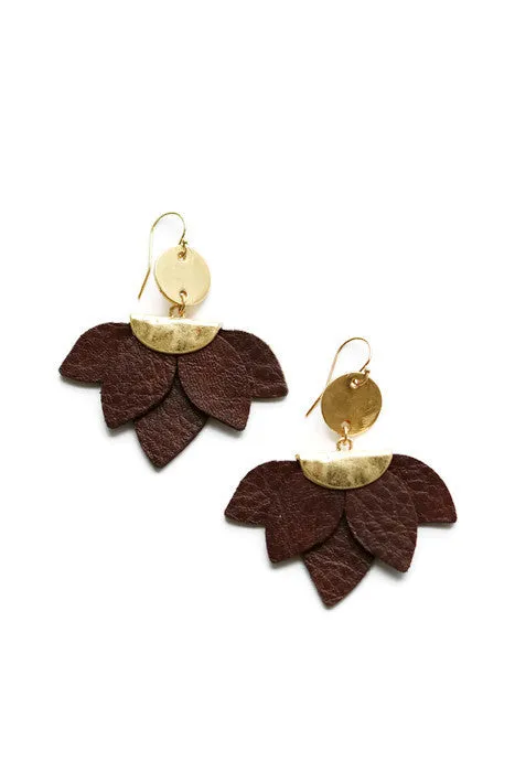 Ramona Leather Petal Earrings