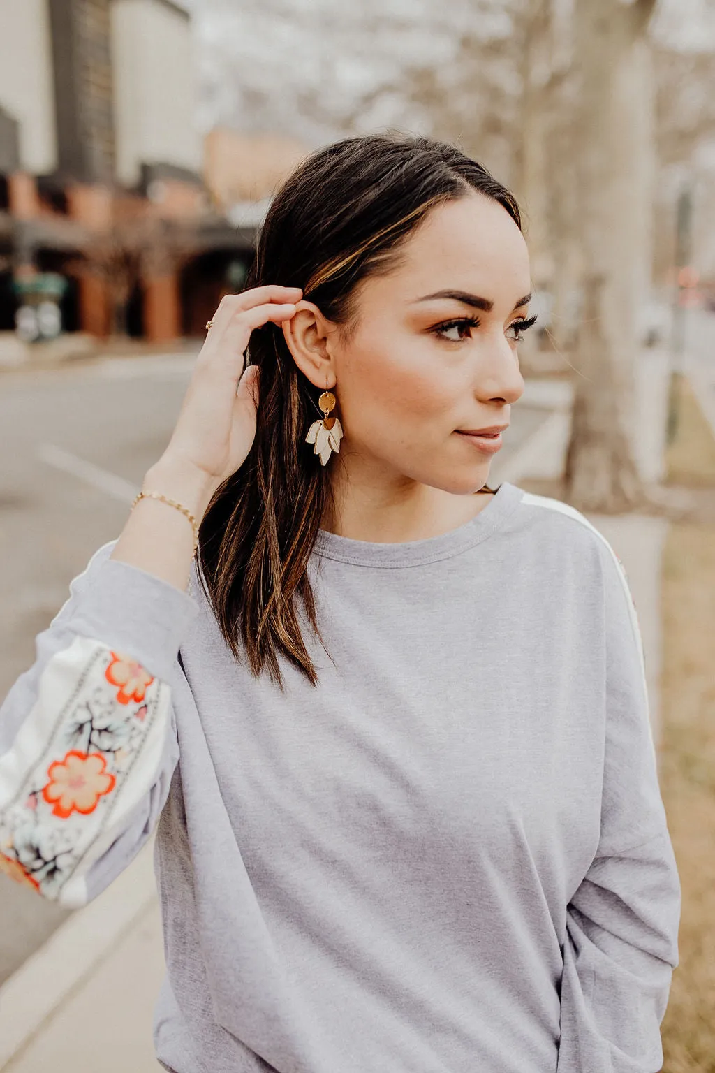 Ramona Leather Petal Earrings