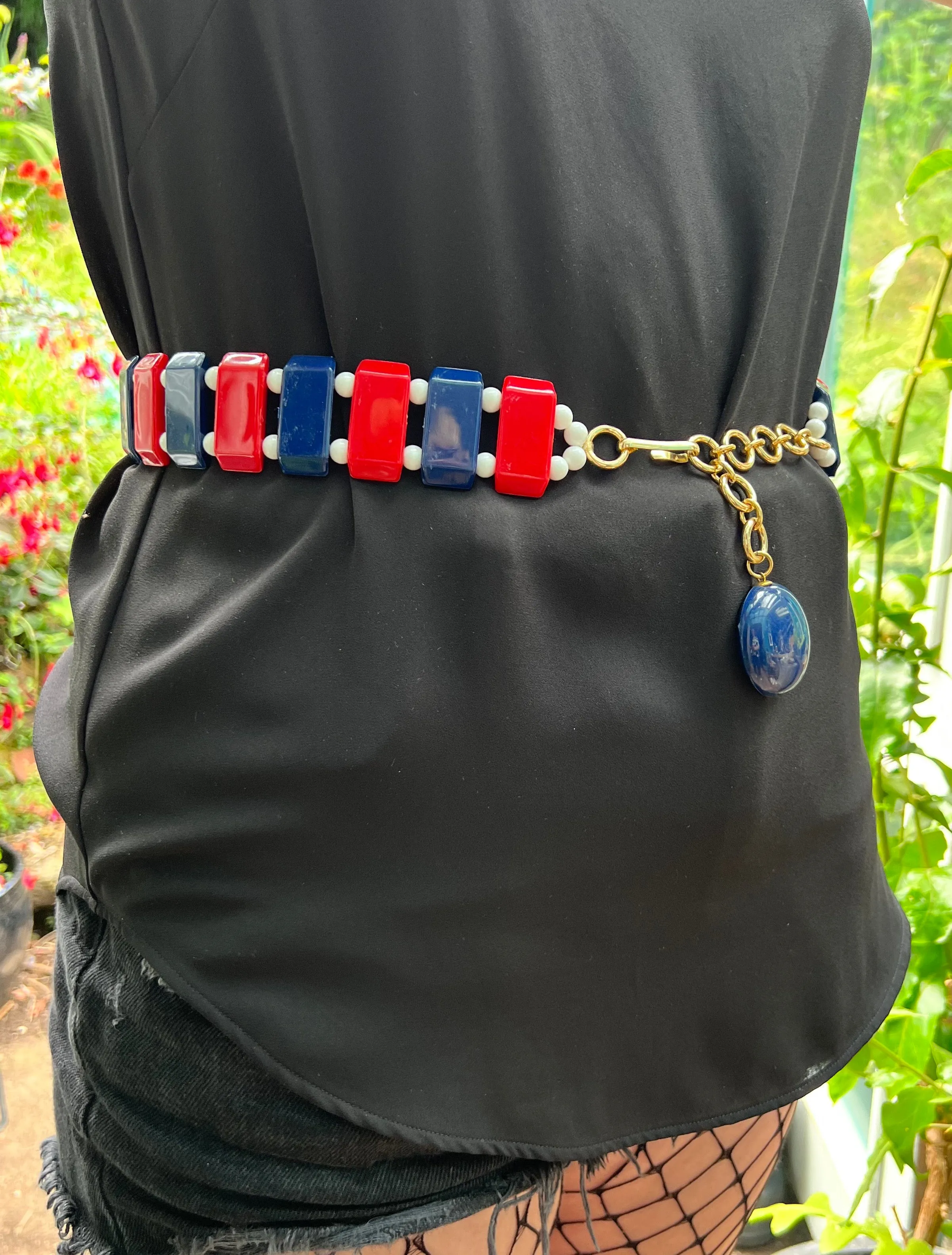 Red, White and Blue 1950s/60s Belt - 30-34"