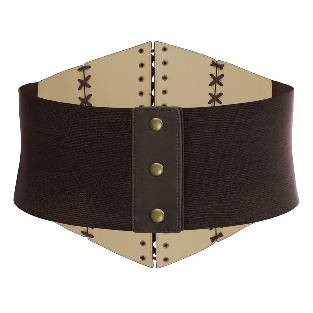 Renaissance Polyurethane Leather Waistband Ladies Stretchy Waist Belt