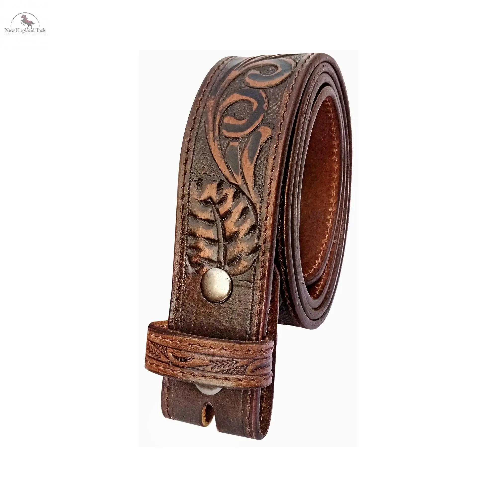 Resistance Floral Coffee Brown Women's Cowgirl Cowboy Country Belt  With Floral Embossed Silver Buckle