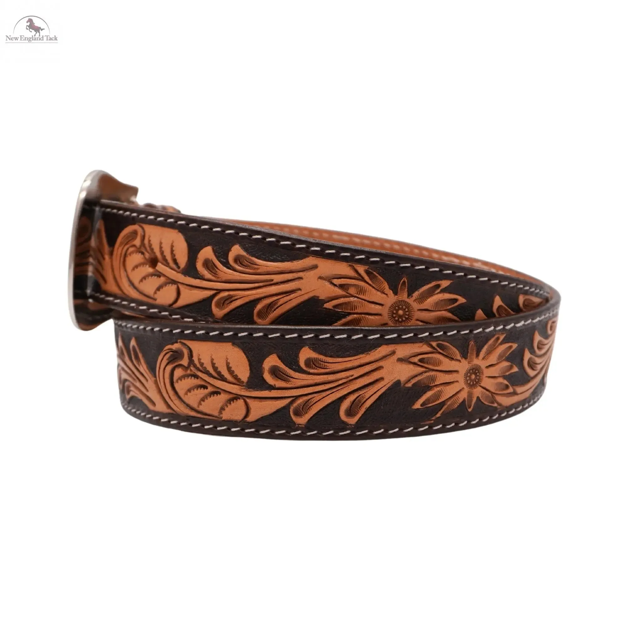 Resistance Western Cowgirl Cowboy Floral Tooled  Argentinian Leather Belt